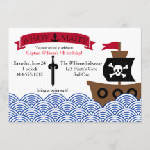 Customizable Pirate Birthday party invitation