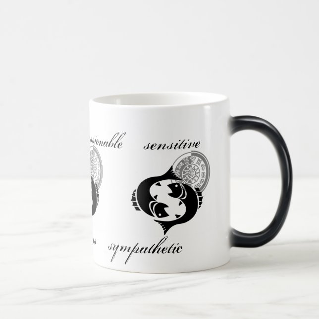 Customizable Pisces traits Greek-style Zodiac Magic Mug (Right)