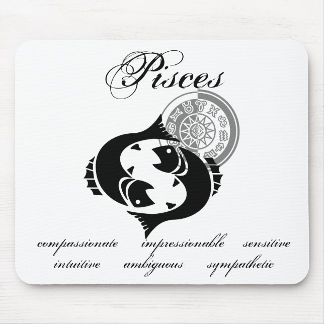 Customizable Pisces traits Greek-style Zodiac Mouse Pad (Front)