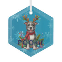 Customizable Pitbull Christmas Ornament