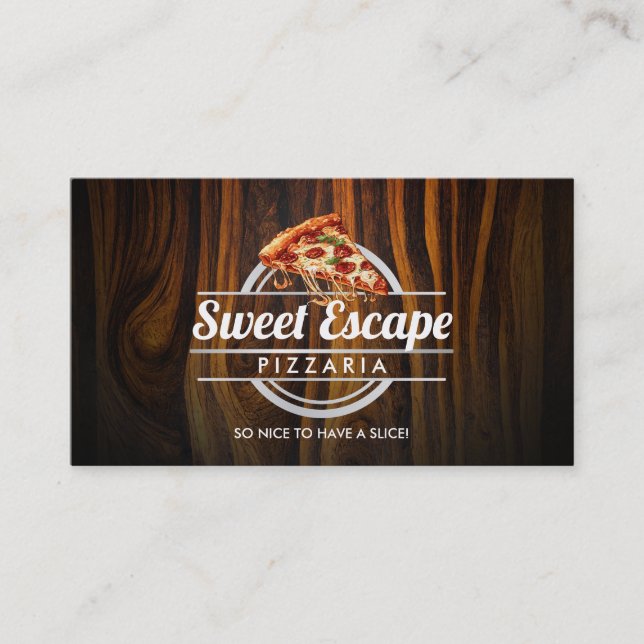 Customizable Pizza business cards (Front)