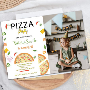 Customizable Pizza Party Invitations for Kids