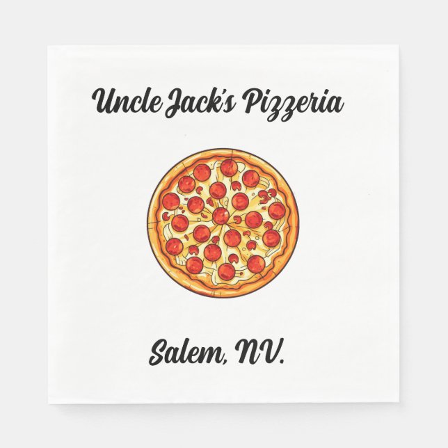 Customizable Pizzeria  Napkin (Front)