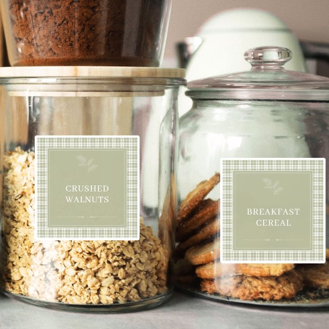 Customizable Plaid Kitchen Pantry Food Labels (Creator Uploaded)