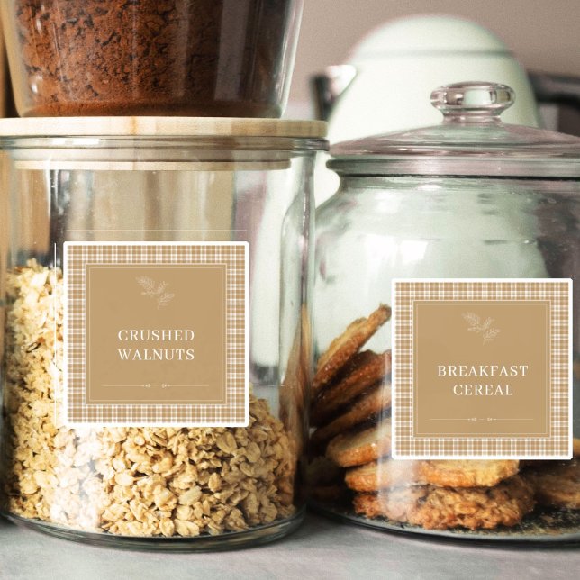 Customizable Plaid Kitchen Pantry Food Labels (Creator Uploaded)
