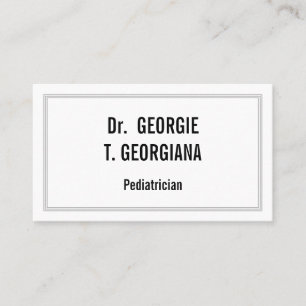 Customizable & Plain Pediatrician Business Card