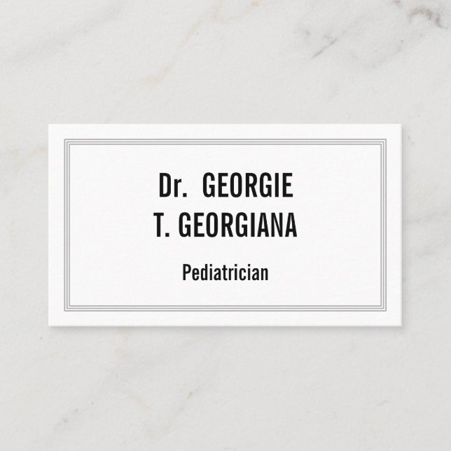 Customizable & Plain Pediatrician Business Card (Front)