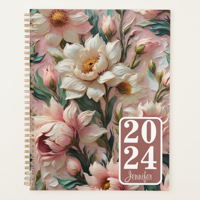 Customizable planner floral, botanical, flowers (Front)