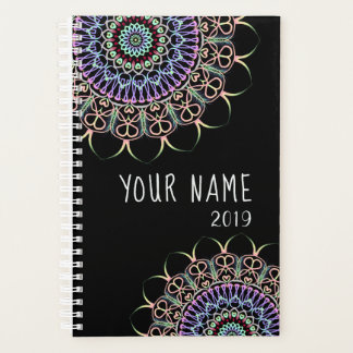 Customizable Planner with Feathered Mandala