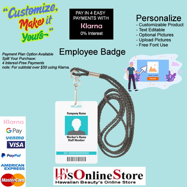 Customizable Plastic Workers Badge 1 (Employee Plastic Workers Staff Member Badge 1.)
