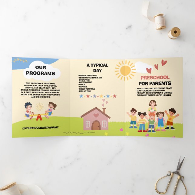  Customizable Playful Preschool Brochure (Inside)