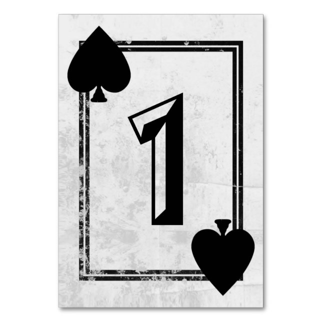 Customizable Playing Card Table Numbers (No.1) (Front)