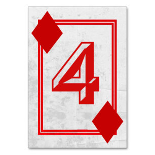 Customizable Playing Card Table Numbers (No.4)