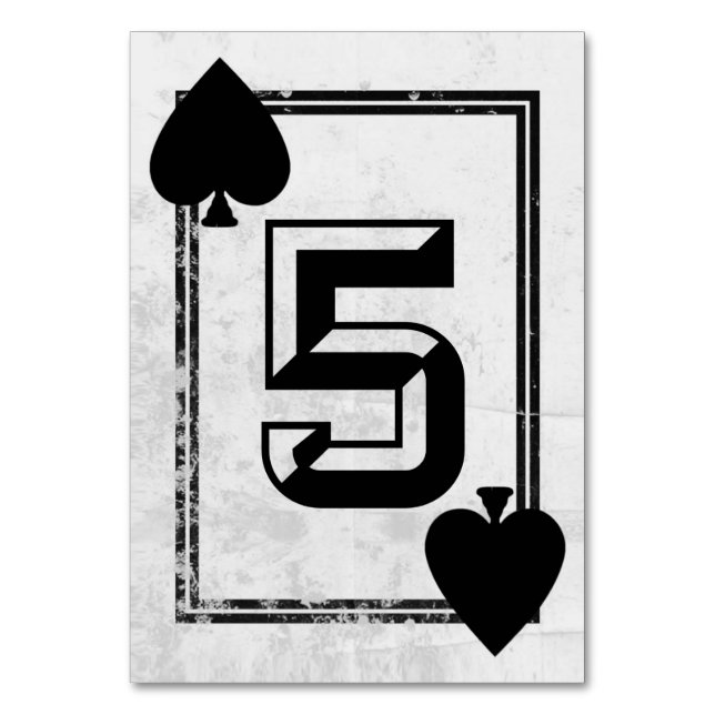 Customizable Playing Card Table Numbers (No.5) (Front)