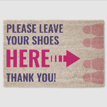 Customizable Please Leave Shoes Here PINK - BLANK