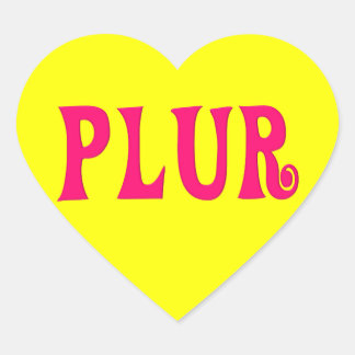 Customizable PLUR Heart Sticker