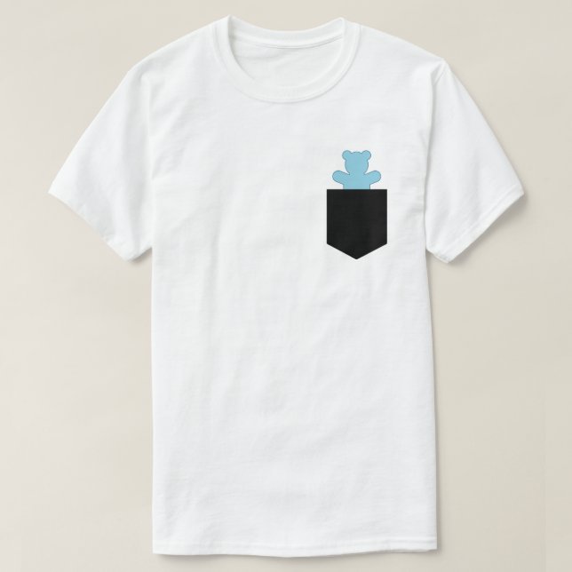Customizable Pocket Bear Blue Otter Chaser Cub T-Shirt (Design Front)
