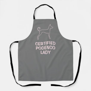 Customizable Podenco Dog Pink Silhouette Apron