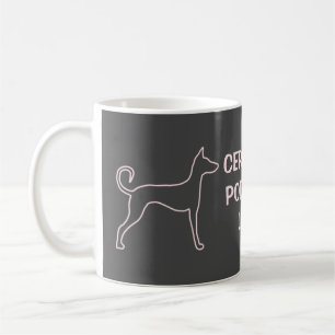 Customizable Podenco Dog Pink Silhouette  Coffee Mug