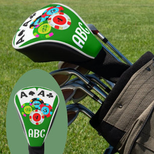 Customizable Poker Black Aces Themed Driver Cover