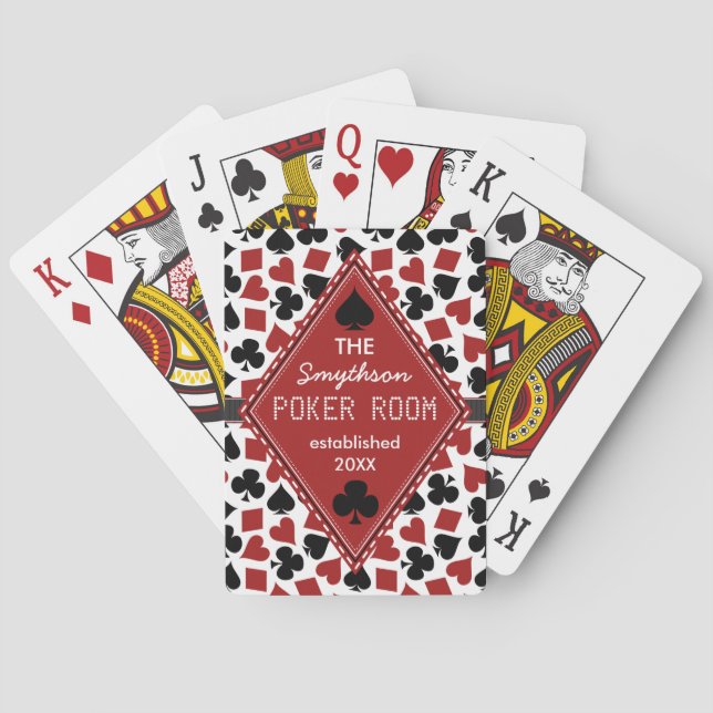 Customizable Poker Room Casino Custom Club Name Playing Cards (Back)