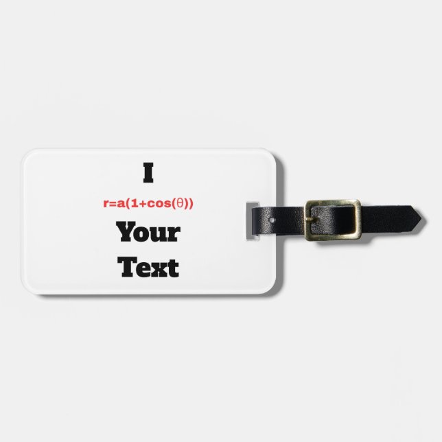 Customizable Polar Equation (I Heart) Luggage Tag (Front Horizontal)