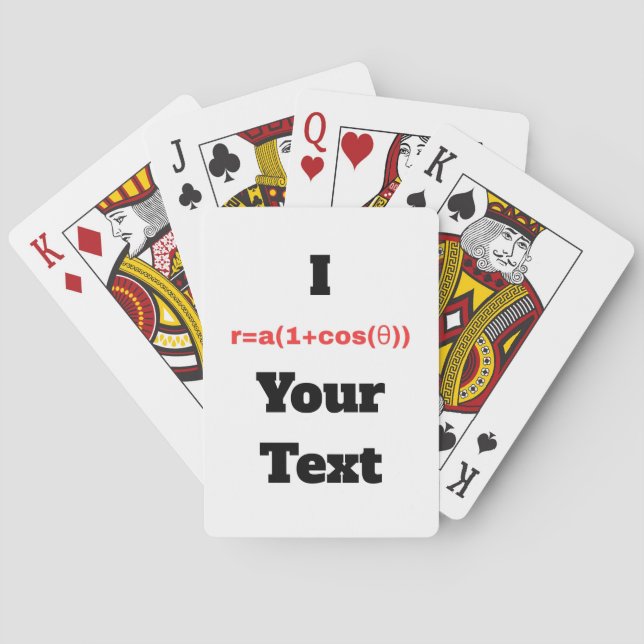 Customizable Polar Equation (I Heart) Playing Cards (Back)