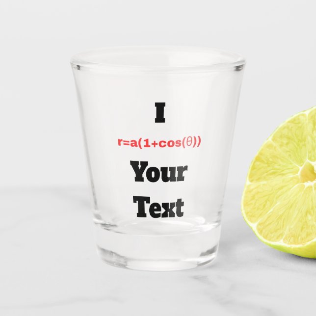 Customizable Polar Equation (I Heart) Shot Glass (Front)
