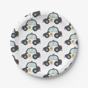Customizable Police Car Paper Plate
