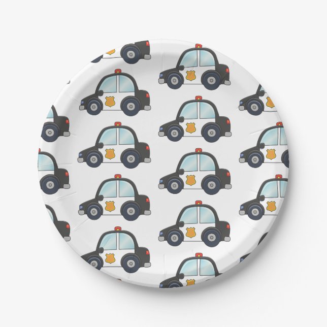 Customizable Police Car Paper Plate (Front)
