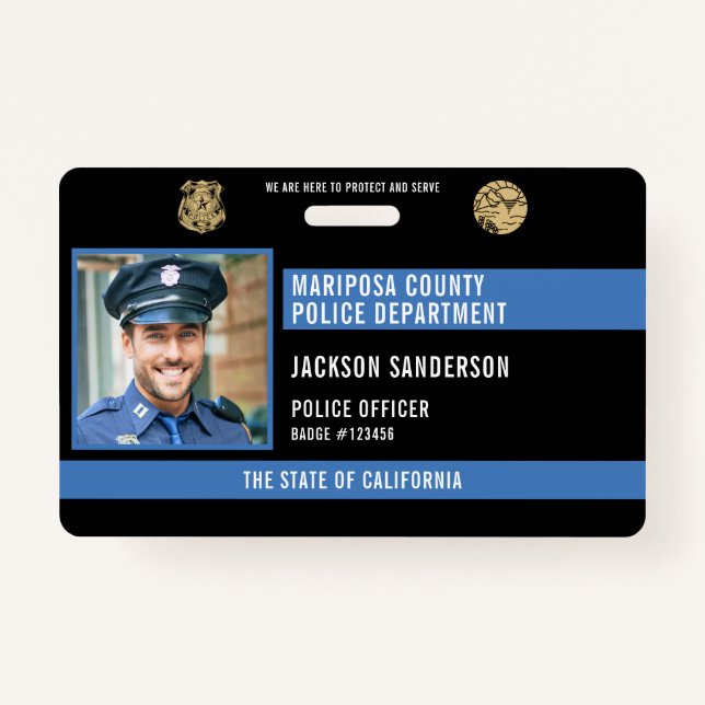 Customizable Police Officer Law Enforcement ID Badge (Front)
