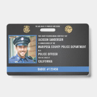 Customizable Police Officer Law Enforcement ID