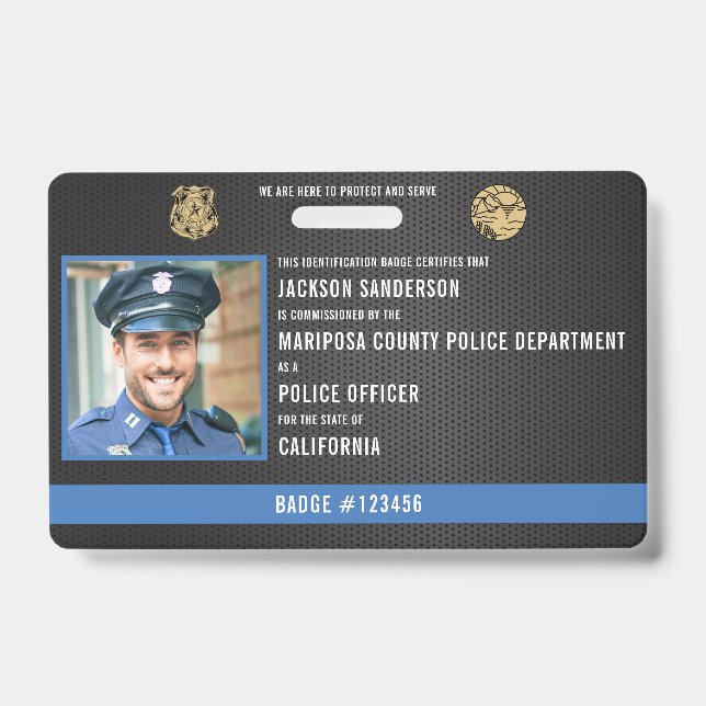 Customizable Police Officer Law Enforcement ID Badge (Front)