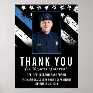 Customizable Police Retirement Photo Party Welcome Poster