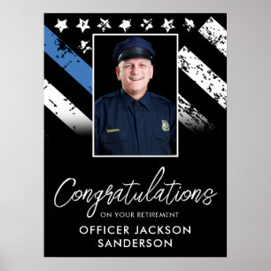 Customizable Police Retirement Photo Party Welcome Poster