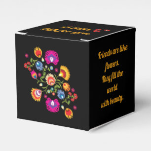 Customizable Polish folklore with pink flowers Fa Favor Box