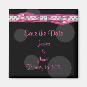 Customizable Polka Dot Save the Date Magnet