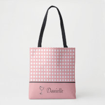 Customizable Polka Dot Tote Bag
