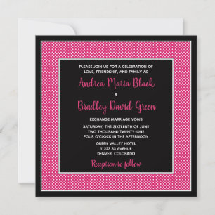 Customizable Polka Dot Wedding Invitation - Pink