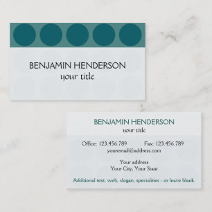 Customizable Polka Dots any Colour on Teal Business Card