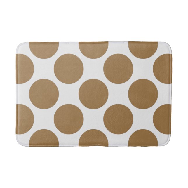 Customizable Polka Dots Pattern any Colour on Bath Mat (Front)