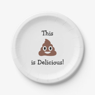 Customizable Poo Emoticon Paper Plate