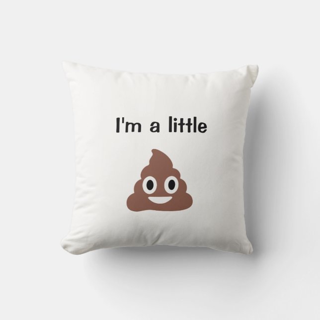 Customizable Poo Emoticon Throw Pillow (Front)