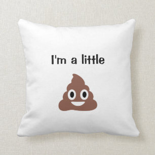 Customizable Poo Emoticon Throw Pillow