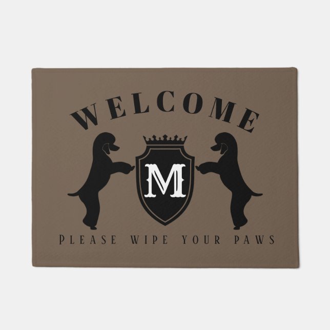 Customizable Poodle Door Mat (German cut) (Front)