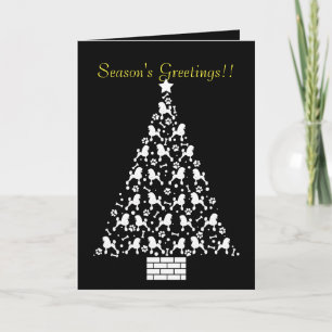 Customizable Poodle Holiday Card (Continental)