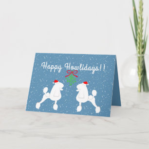 Customizable Poodle Holiday Card (Continental Cut)
