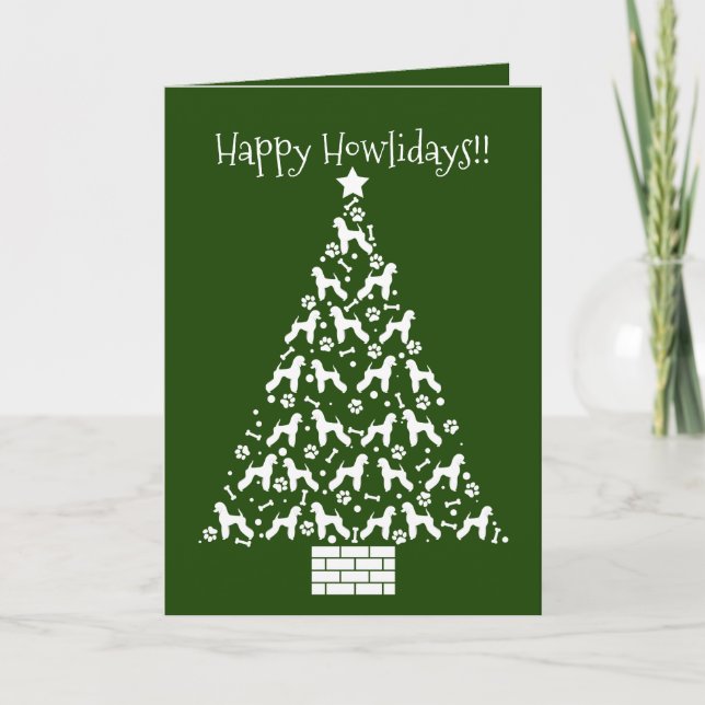 Customizable Poodle Holiday Card (German Cut) (Front)