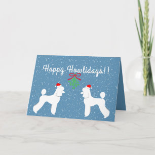 Customizable Poodle Holiday Card (Puppy Cut)