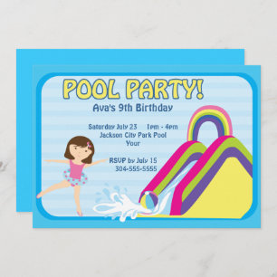 Customizable Pool Party Birthday Invitation